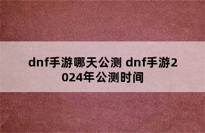 dnf手游哪天公测 dnf手游2024年公测时间